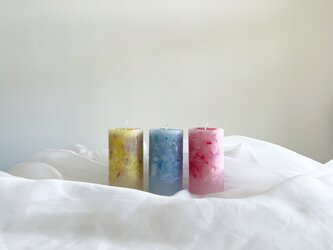 ajisai candle*紫陽花キャンドル*ナチュラルキャンドル*アロマキャンドル*キャンドル*3本セット*の画像
