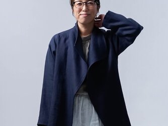 【wafu】リネンコート 私達がえらぶ最適のリネン 裏付ウイングカラーコート / ノクターン h039g-ntn3の画像