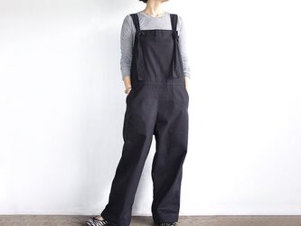 秋冬サロペット　厚手コットンツイル（ブラック）の画像