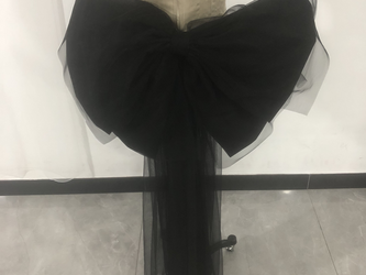 大人気上昇！黒 ウエディングドレス用 取り外し可能 ふっくら柔らかなバックリボン 結婚式 お色直しの画像
