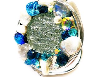東京切子コンパクトミラー　星姫　Mermaid 青の画像