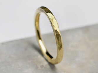 つや消し槌目 真鍮ラウンドプレーンリング 2.0mm幅 マットハンマー｜BRASS RING｜910の画像