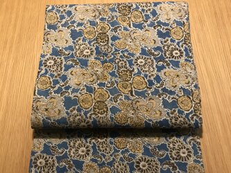 名古屋帯＊和更紗（藍地草花文様）の画像