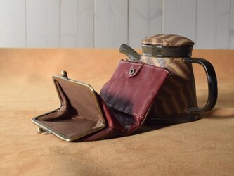 高級イタリアンレザー使用　がまぐち2つ折り財布　タバコ×モストの画像