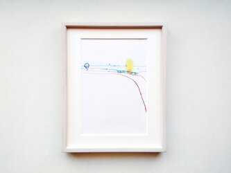 原画「道/ドローイング」水彩イラスト　※木製額縁入りの画像