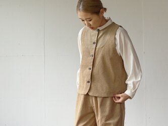 【着丈５９ｃｍ】コーデュロイボザムベスト［コルクベージュ］の画像