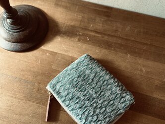 pouch[手織りLファスナーポーチ]グリーンの画像