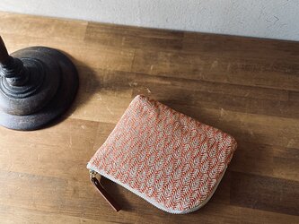 pouch[手織りLファスナーポーチ]オレンジの画像