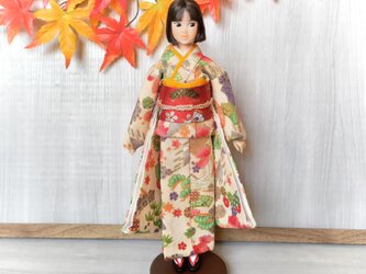 「白昼富士山、彩る錦秋」25～26cmドール振り袖着物の画像