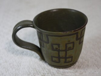 古代風の枠模様コーヒーカップの画像