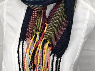 手織り　コットンマフラー　送料込　　181の画像