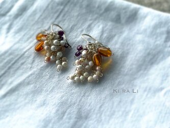 14KGF 秋色つぶつぶピアス（イヤリング）