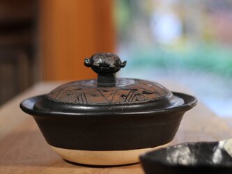 （黒釉一人用土鍋）do76の画像