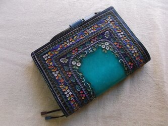 ほぼ日手帳カズン対応　Ａ５サイズ手帳カバー　レザー　刻印＆拭き染めの画像