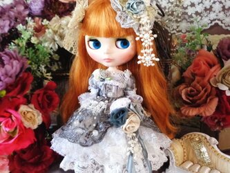 ロリータロマンス グレージュシンフォニーのトリプルフリルドールドレス豪華4点セットの画像