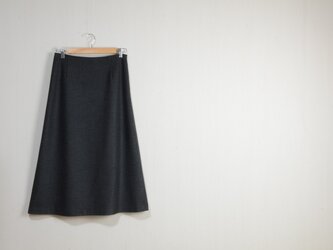 ツイル地のあったかロングスカート　チャコールグレー　秋冬の画像