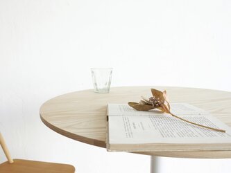 White Steel/ホワイトアッシュ無垢/直径60cm/ASH無垢/カフェテーブル/丸テーブル/RoundTableの画像