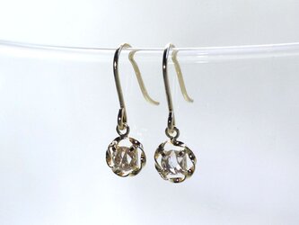 K18YG ローズカットダイヤモンドピアス 0.10ctの画像