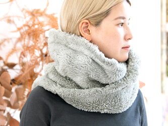 ジュニパーベリー染め　Organiccotton Fur ネックウォーマー【ツイストSuper Big size】の画像
