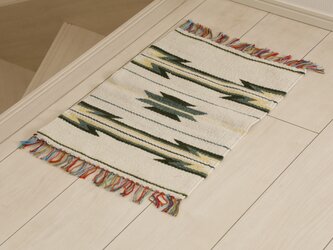 スパニッシュ織 羊毛ラグ（約34×47cm）（94-19）の画像