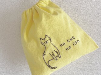 おさんぽ巾着ミニ　no cat no lifeの画像