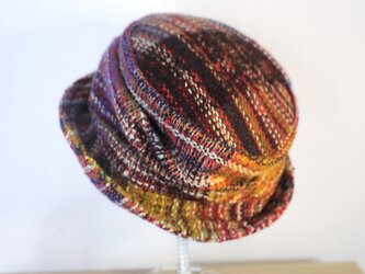 ◆SALE◆【個性的】さをり織りのカラフルくしゅハット 秋冬糸の画像