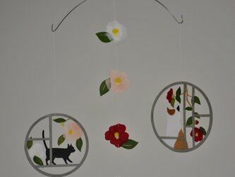 モビール＊円窓・ねこの画像