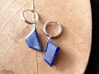 Polygon Lapis Lazuli【SV】ラピスラズリ フープピアスの画像