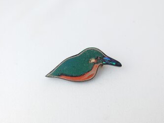 蒔絵 カワセミ漆ブローチの画像