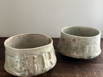 灰釉白土「襞纏-pleats -」茶碗　No.1の画像