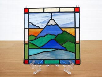 ステンドグラス ミニパネル 富士山 15cmの画像