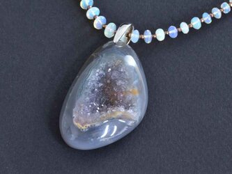 Druzy Agate/pt900 Pendant top　【Soro/ソロ】の画像