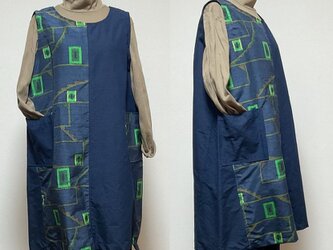 着物リメイク  ジャンバースカート D  シルク   ワンピース   着物スカートの画像