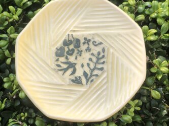 kakiotoshi  yellow&green  ｰ 八角天塩皿　あの街の画像