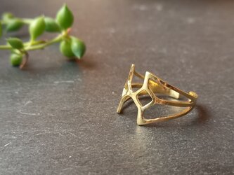 真鍮  brass  レトロな模様  イヤーカフ　2wayの画像