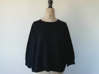 オーガニックコットン100%家庭で洗える鹿の子ポンチョプルオーバー　P0001　ブラックの画像