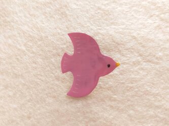 真鍮ピンバッチ BIRD  -ピンク-の画像