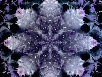 タイダイ染め　タペストリー　「雪　花　夜」 HD18-27の画像