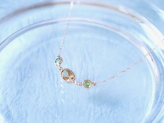 [Sot to] K10 ネックレス【ミモザカラーのシトリン&ペリドット】の画像