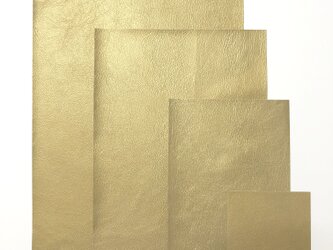 送料無料・布のように薄いカンガルーレザーFabRoo・A5サイズ【ゴールドb】の画像