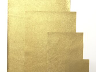 送料無料・布のように薄いカンガルーレザーFabRoo・A5サイズ【ゴールドb】の画像