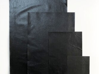送料無料・布のように薄いカンガルーレザーFabRoo・A4サイズ【ブラック】の画像