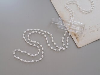 long necklace silk ホワイトオニキスの画像