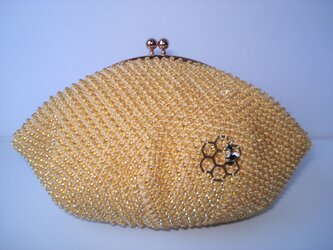 Beaded Pouch ---Honey & Honeybee-- (XL)の画像
