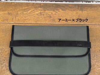 wish : アーミー×Pブラック（倉敷帆布タブレットケース）の画像