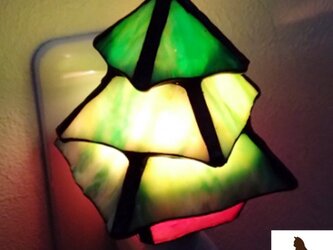 フットランプ(ふゆいろ灯 モミの木)ステンドグラス おやすみランプ コンセント ライトの画像