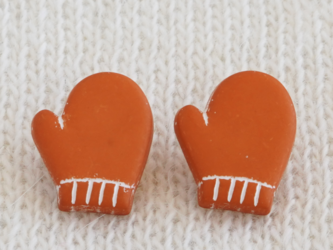 (3個) 15mm 手袋のボタン　フランス製　テラコッタ　＊　子ども服　ミトン　冬の画像