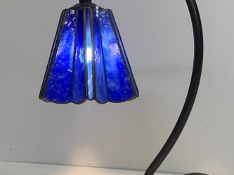 「グースネックのランプ・青」ステンドグラス、照明　の画像