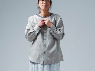 【wafu】リネン シャツジャケット 細部までこだわり技に心酔するプレミアムリネンJK / フラックス t036f-flx3の画像