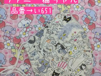 い651　ファニー猫ちゃん☆立体マスクの画像
